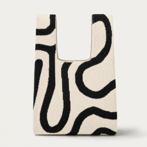 Black & Beige Knitted Bag
