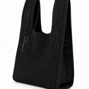 Black Open Weave Knitted Bag