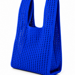 Blue Open Weave Knitted Bag