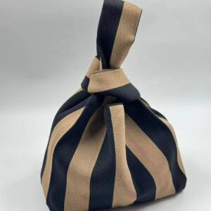 Classic Brown Stripe Knitted Bag