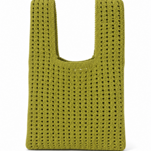 Green Open Weave Knitted Bag