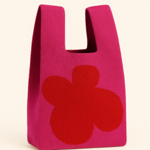 Red Flower Pop Knitted Bag